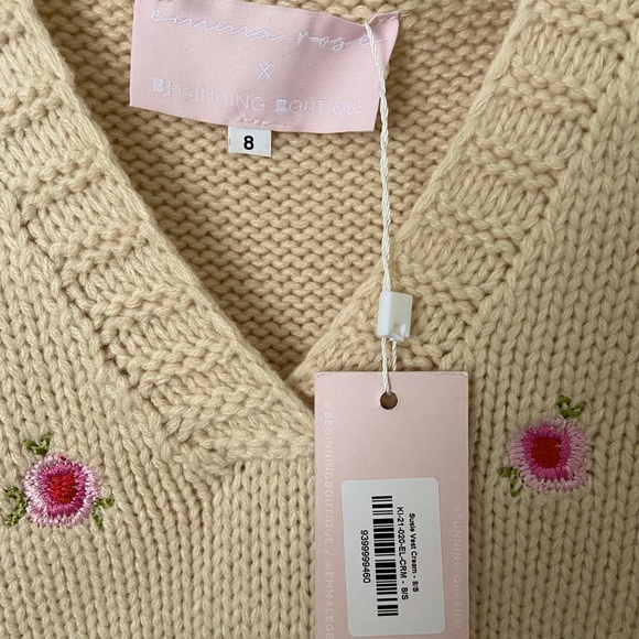 Rose Embroidered Sweater Vest - Picture 3 of 7